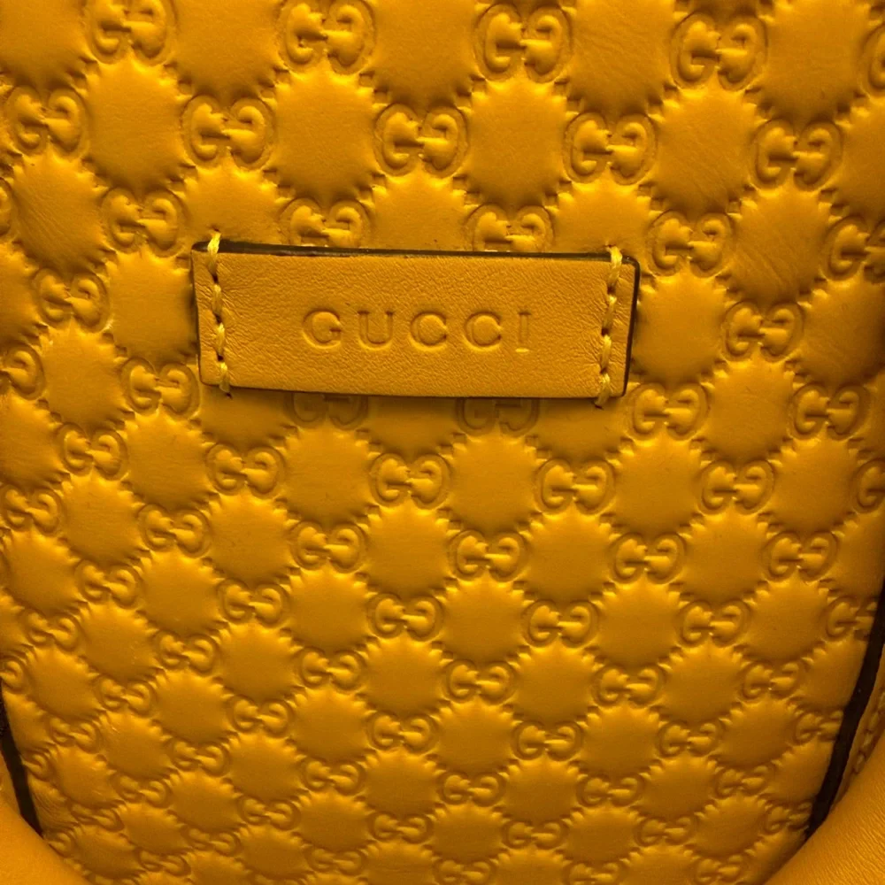 Gucci Mustard Yellow Embossed Satchel - Picture 9 of 11